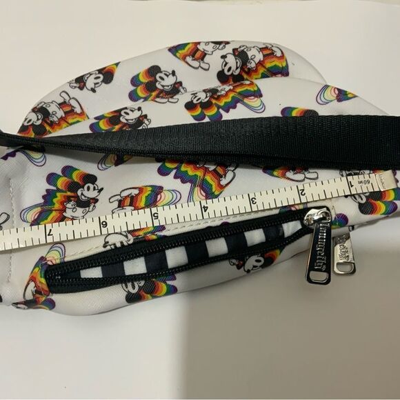 Loungefly Disney Mickey with rainbow dropshadow print faux textured Hip Pack - Picture 10 of 14